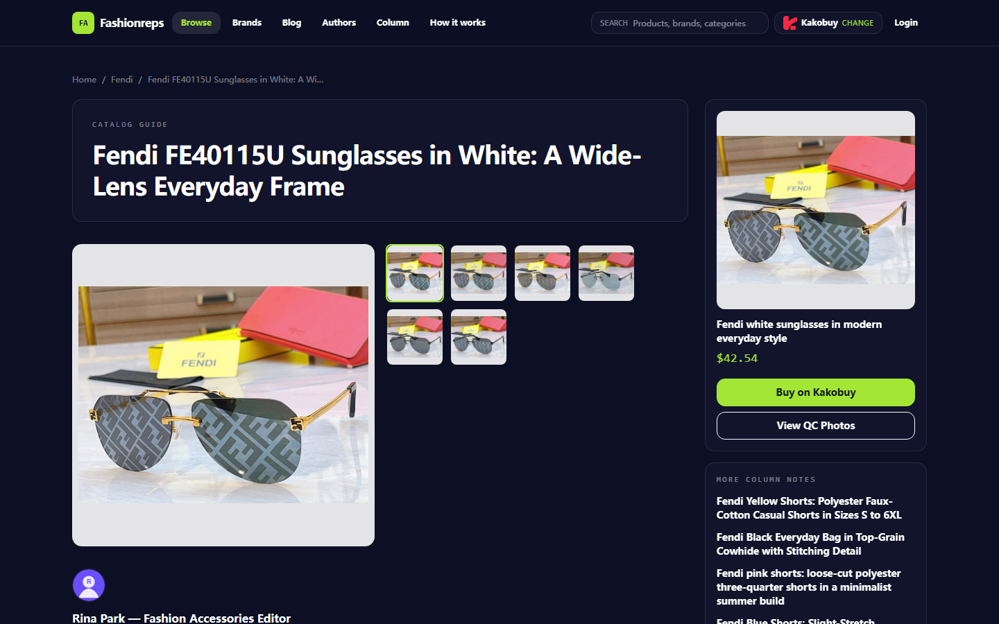 Fendi Sunglasses: Frame, Lens and Hinge Checks