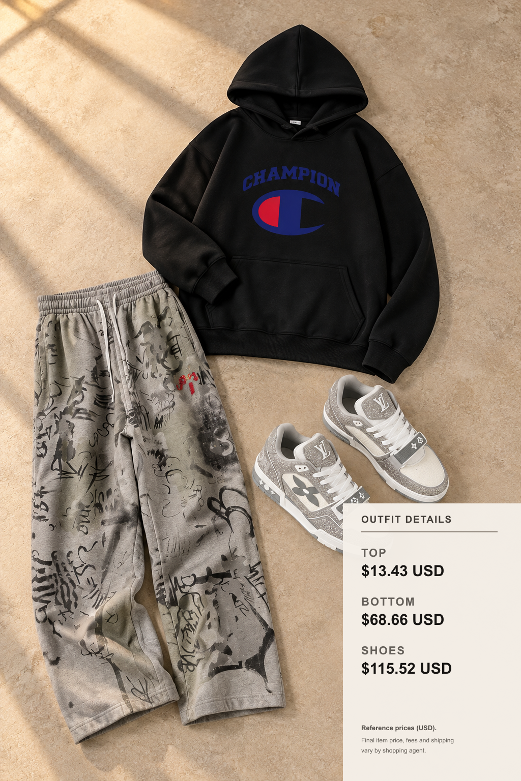 Champion Hoodie Commuter Outfit: Pants, Shoes, Layering