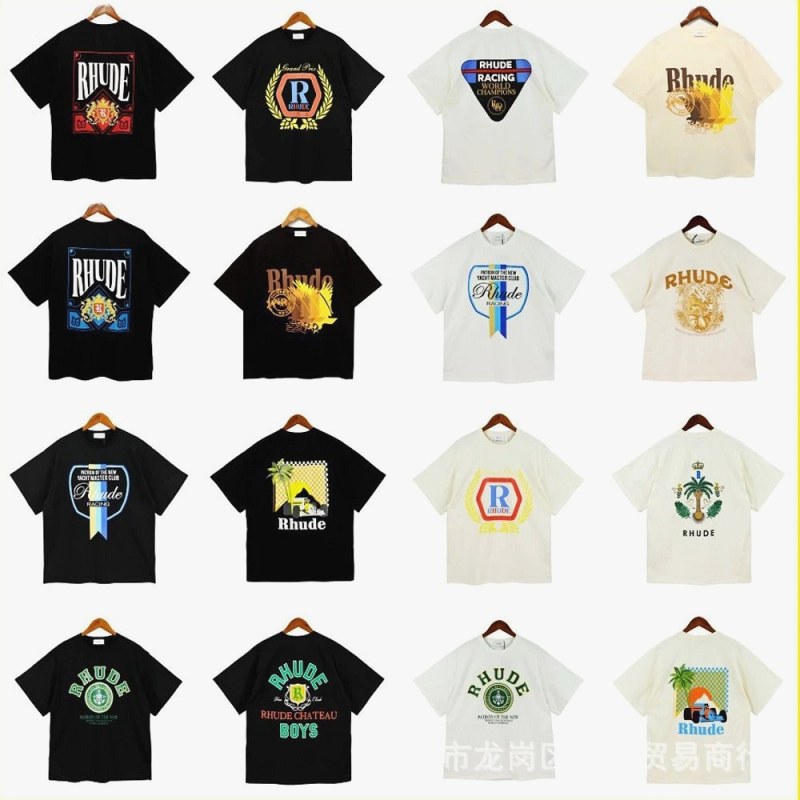 Rhude Trendy T-Shirts with Various Printed Designs Review: 240g Cotton in a Loose Boxy Cut